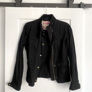 BLUENOTES Black Military Style Cotton Jacket